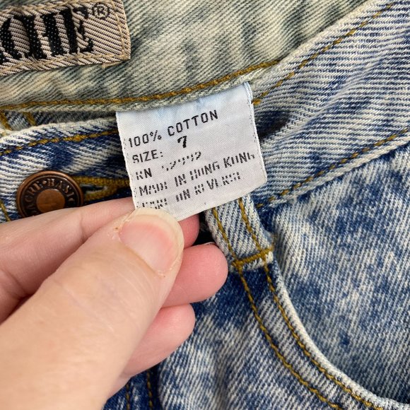 Vintage Jordache acid wash jeans size 7 0 24" tapered zipper ankle Y2K 90s - Picture 4 of 11